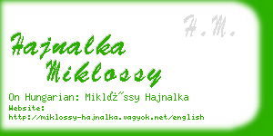 hajnalka miklossy business card